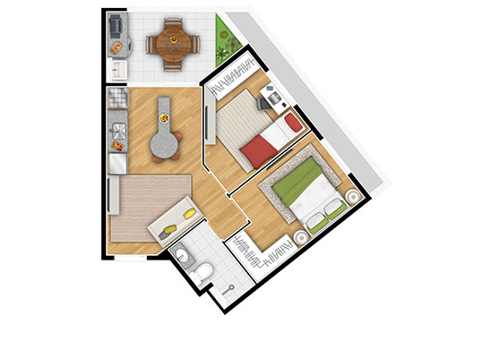 Planta 45m²